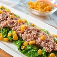レタスの外葉のスパイスひき肉あんかけ