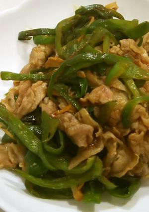 ピーマンと豚肉の炒め物　ラーメンスープ味-レシピのメイン写真