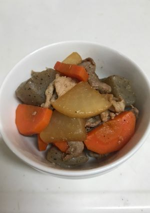 大根と人参と豚肉の炒め煮-レシピのメイン写真