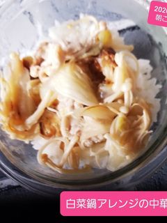 白菜鍋アレンジの中華丼-レシピのメイン写真