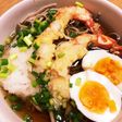 海老天蕎麦おろし半熟卵のせ