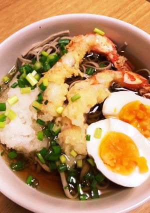 海老天蕎麦おろし半熟卵のせ-レシピのメイン写真