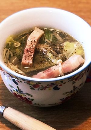 ダイエットに♪キャベツとベーコンのスープ-レシピのメイン写真
