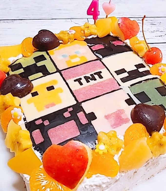 マイクラでお祝い♡BIRTHDAYケーキ-レシピのメイン写真