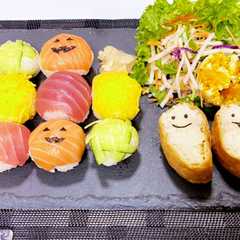 รูปของ ラップで簡単！ ハロウィン手まり寿司