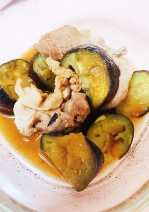 レンジで簡単！豚肉とナスの甘辛煮-レシピのメイン写真