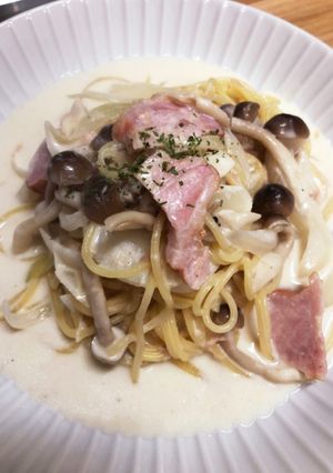 クリームスープスパ-レシピのメイン写真
