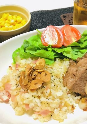 焼肉メインでガーリックライスワンプレート-レシピのメイン写真