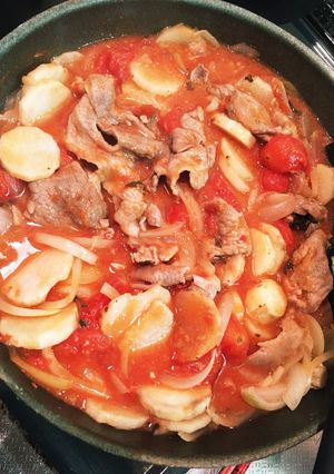 豚肉と長芋のにんにくトマト煮込み★-レシピのメイン写真