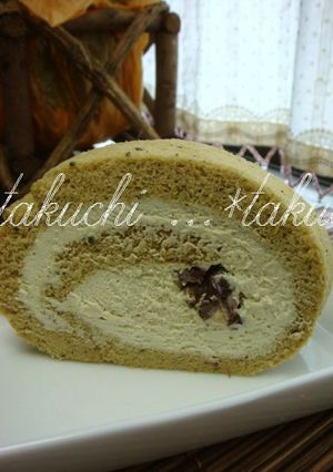 抹茶クリームとあんこのロールケーキ　-レシピのメイン写真