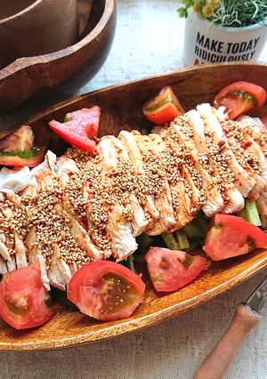 レンジで簡単鶏胸肉のヘルシーバンバンジー-レシピのメイン写真