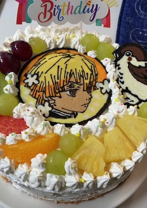 鬼滅の刃　善逸　キャラチョコケーキ-レシピのメイン写真