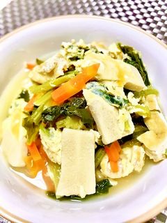 小松菜と高野豆腐の卵とじ-レシピのメイン写真