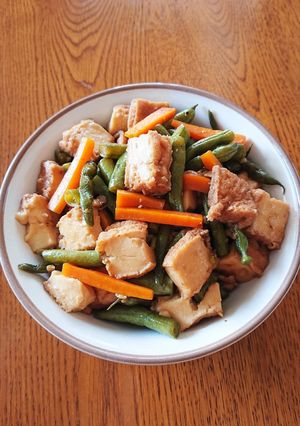 厚揚げといんげんの煮物-レシピのメイン写真