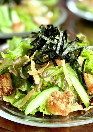 から揚げと海苔のパリパリサラダ♪-レシピのメイン写真
