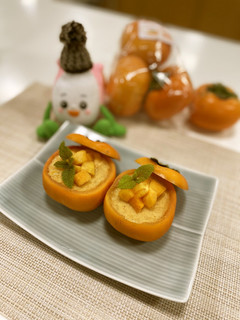材料２つで！とろとろ柿プリン-レシピのメイン写真