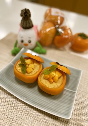 材料２つで！とろとろ柿プリン-レシピのメイン写真