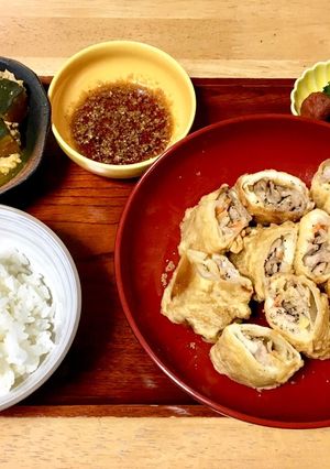 キャベツと豚肉の春巻き定食-レシピのメイン写真