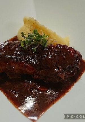 鶏もも肉の赤ワイン煮込み-レシピのメイン写真