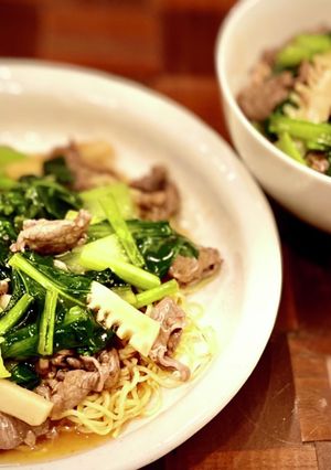 小松菜と牛肉のあんかけ★焼きそば＆丼-レシピのメイン写真