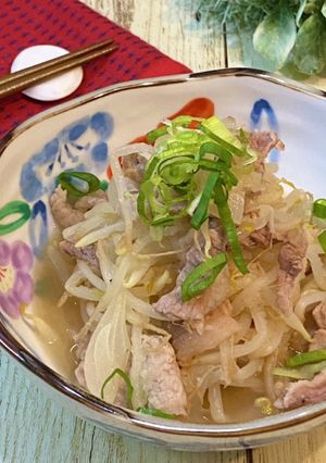 豚こまとたっぷりもやしのおろしポン酢煮-レシピのメイン写真