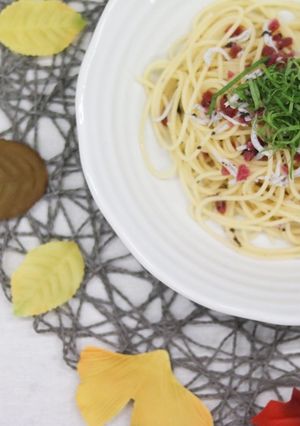 カリカリきざみ梅としらすのパスタ-レシピのメイン写真