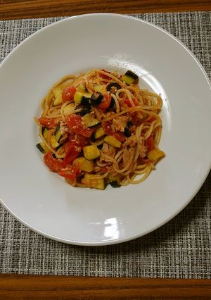 ヨウサマの減塩ズッキーニとツナのパスタ-レシピのメイン写真