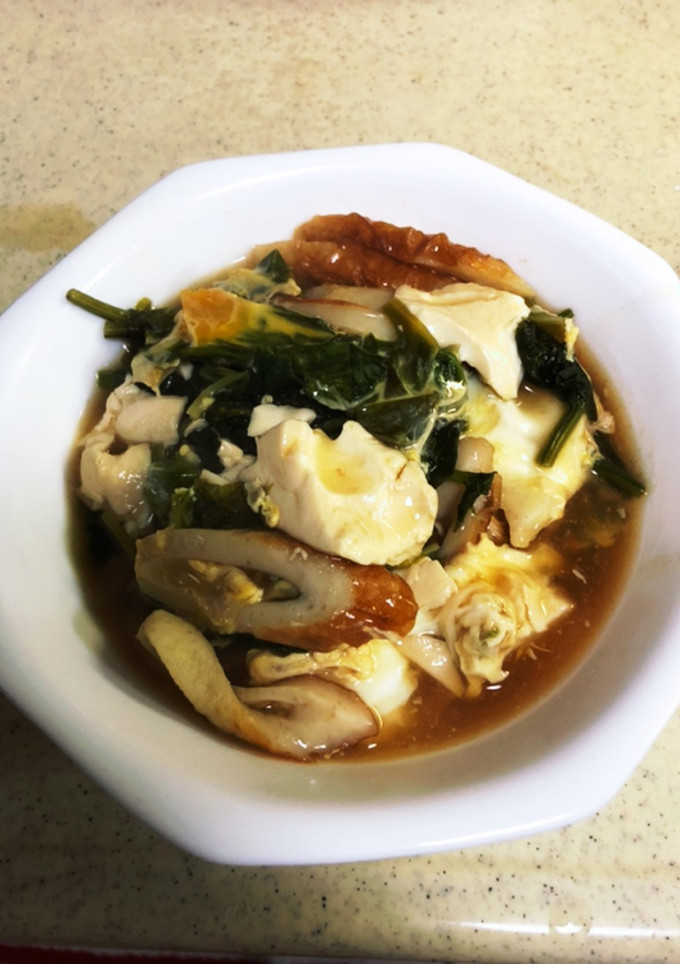 豆腐とほうれん草のかき卵煮-レシピのメイン写真
