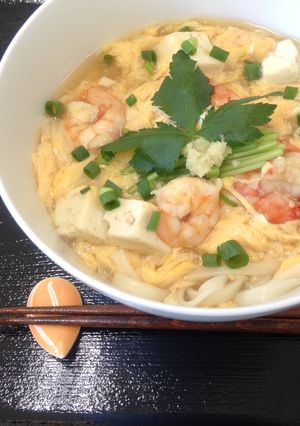 海老と豆腐のあんかけうどん-レシピのメイン写真