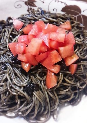 ハロウィンに☆市販品に+。いかすみパスタ-レシピのメイン写真
