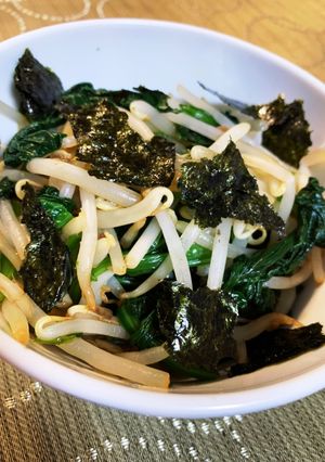 やみつき！もやしとほうれん草の海苔ちらし-レシピのメイン写真