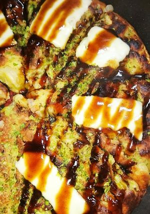 キャベツと玉ねぎのチーズお好み焼き-レシピのメイン写真