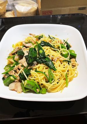 ほうれん草とオクラの和風パスタ-レシピのメイン写真