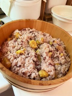 圧力鍋、中す使用の栗おこわ(お赤飯)-レシピのメイン写真