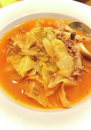 キャベツのトマトスープ タロの弁当晩ご飯-レシピのメイン写真