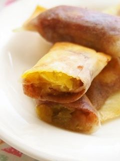 スィートポテト&あんこの春巻き揚げ♪-レシピのメイン写真
