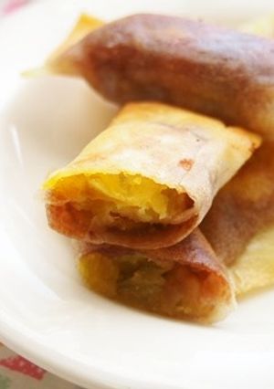 スィートポテト＆あんこの春巻き揚げ♪-レシピのメイン写真