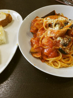 ナスベーコンオリーブのトマトパスタ-レシピのメイン写真