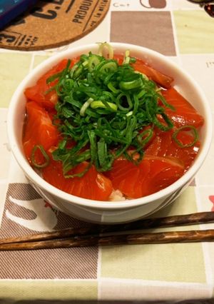 漬けサーモン丼-レシピのメイン写真