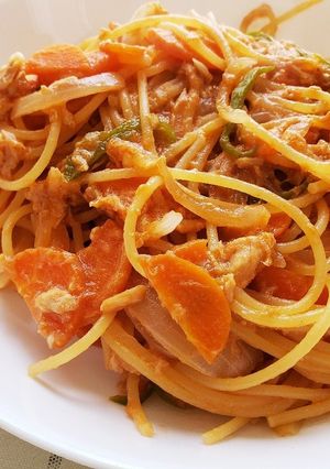 フライパン1つ☆ツナ缶でトマトパスタ-レシピのメイン写真