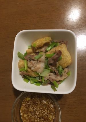 簡単美味しい！油揚げとねぎの豚炒め-レシピのメイン写真