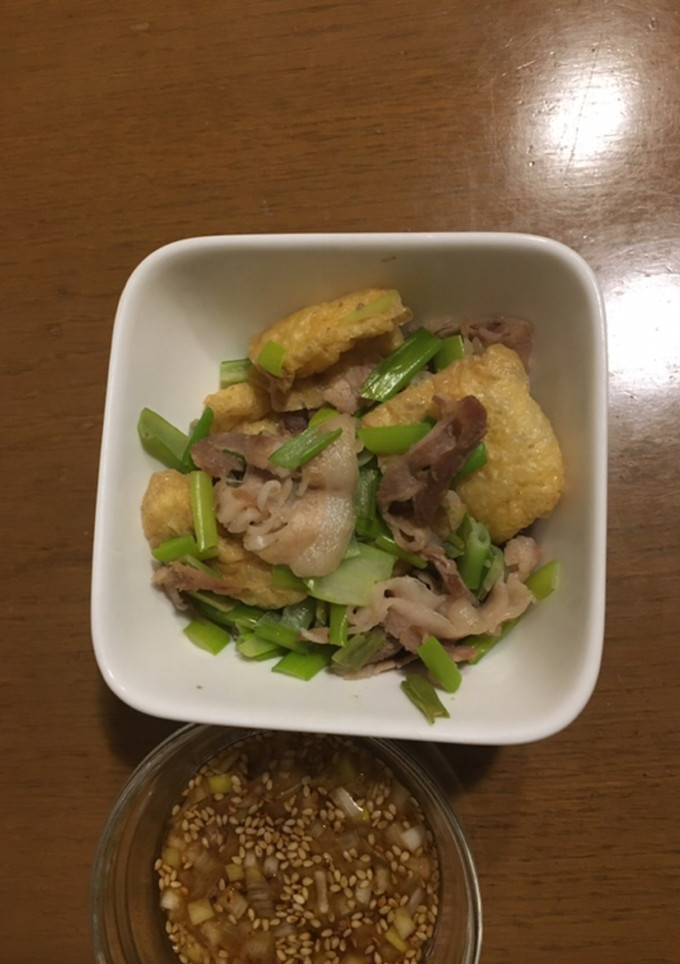 簡単美味しい！油揚げとねぎの豚炒め-レシピのメイン写真