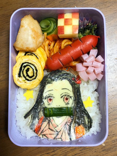 禰豆子 簡単オブアート弁当 鬼滅の刃-レシピのメイン写真