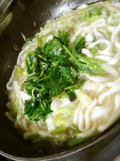 天津冬菜と参鶏湯スープの煮込みうどん-レシピのメイン写真