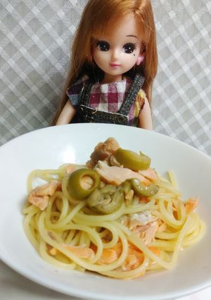 リカちゃん♡鮭とアンチョビオリーブパスタ-レシピのメイン写真