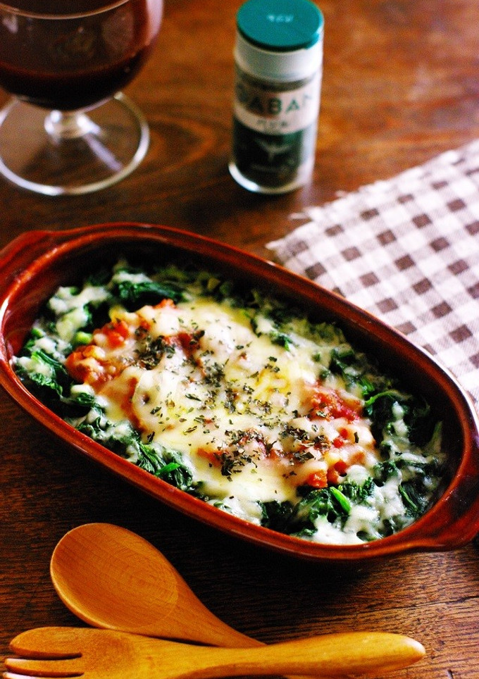 ほうれん草とミートソースのチーズ蒸し-レシピのメイン写真