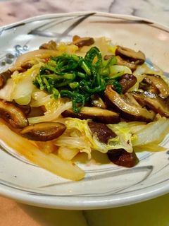 No2700白菜椎茸春菊炒め-レシピのメイン写真