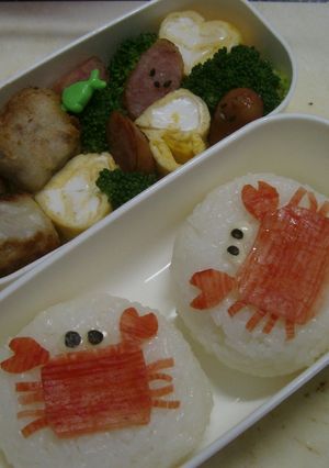 かんたんおにぎり～夏の終わりのカニさん-レシピのメイン写真
