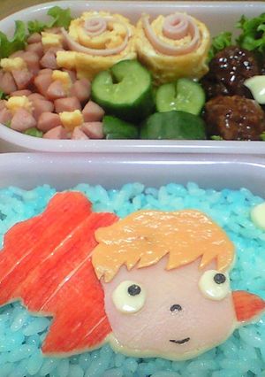 キャラ弁☆ポニョ弁当♪可愛ぃ☆-レシピのメイン写真