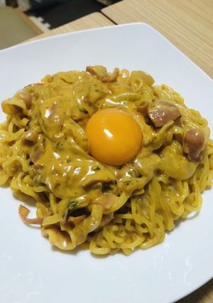 辛ラーメンカルボナーラ ぱるる風-レシピのメイン写真